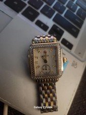 Michele Deco Mid MWW06V000042 29mm Silver/Gold Stainless Steel Case with...