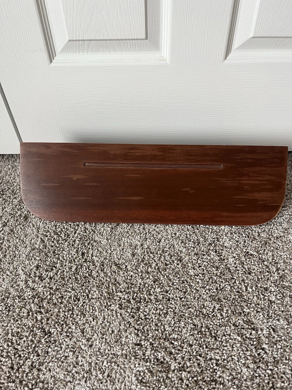 Rustic wooden wall shelf With Grove On The Top