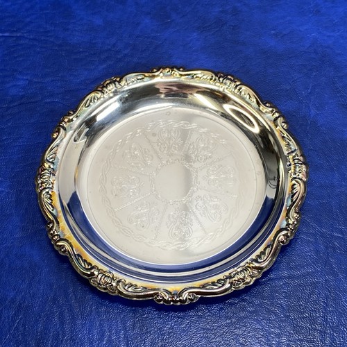 Lot of 3 Vtg Silver Plated EP on Steel Tarnished Coaster Trinket Dish Ashtray - Picture 12 of 20