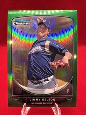2013 Bowman Chrome #BCP140 Jimmy Nelson Prospects Green Refractors Brewers. *B9