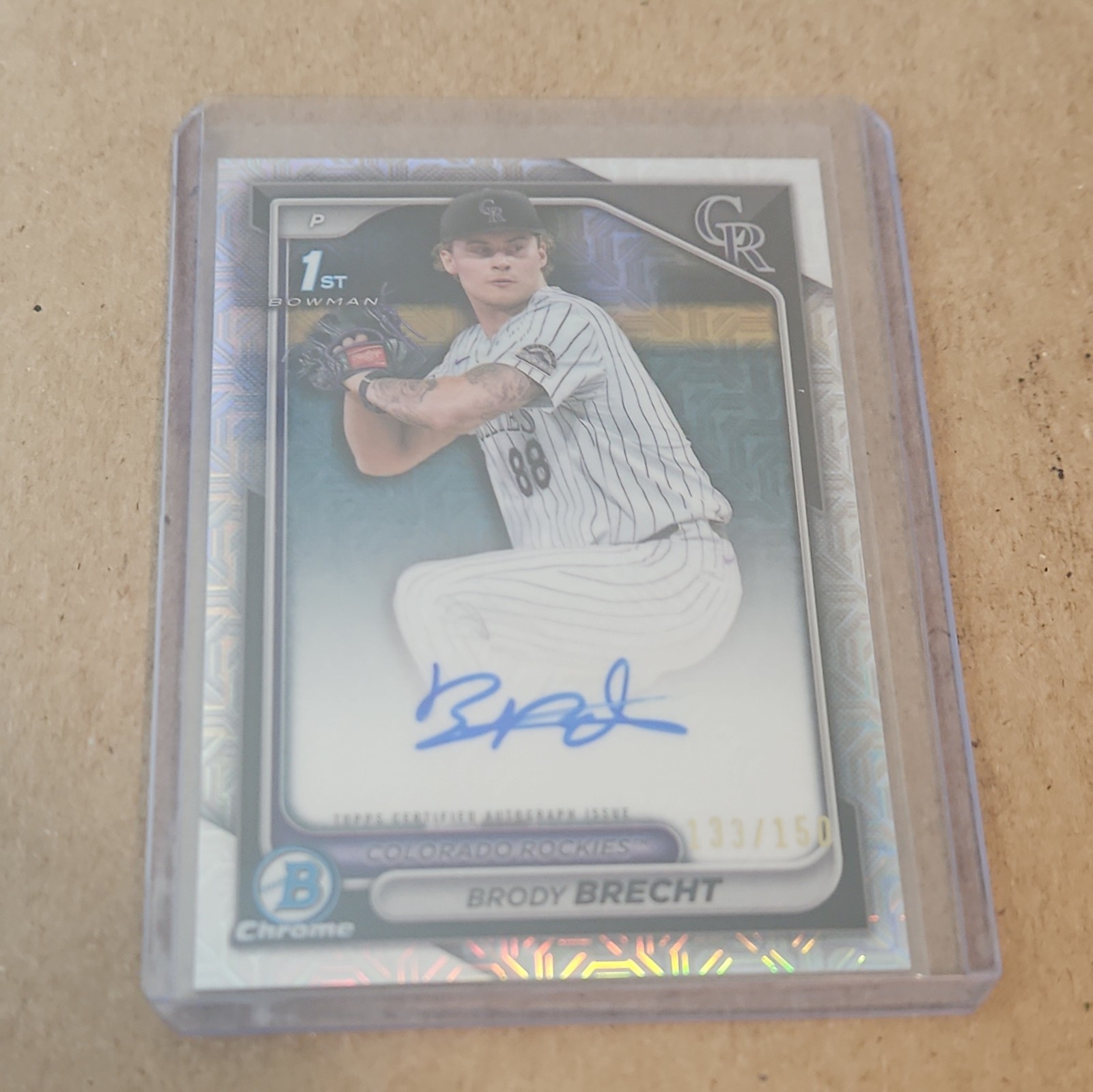 2024 Bowman Draft Brody Brecht Chrome Auto HTA Choice Refractor 1st #/150