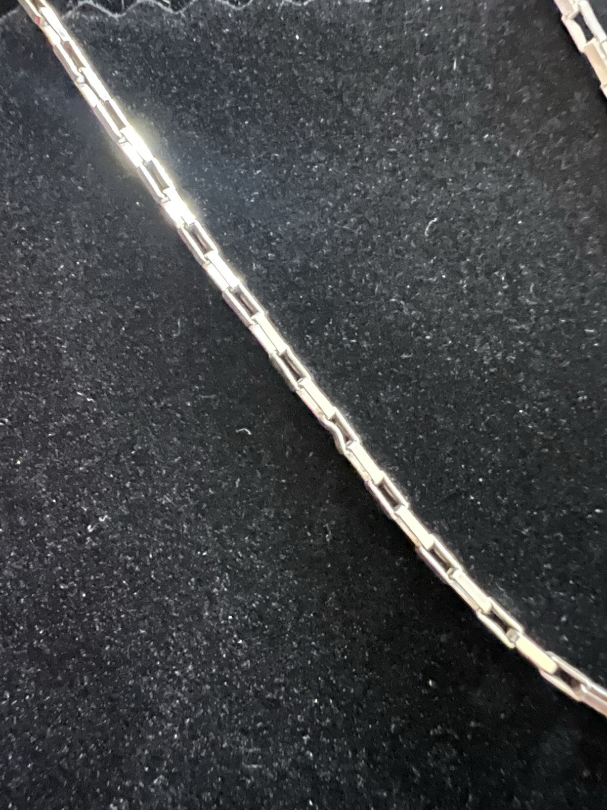 Sterling Silver Rectangle Link Chain Necklace 24" - image 4