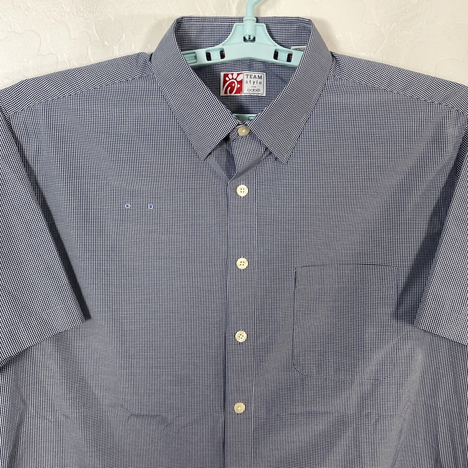 Camisa Chick-fil-A Para Hombres Grande Guinga Manga Corta Abotonada Equipo Uniforme Trabajo Foto 2 de 4