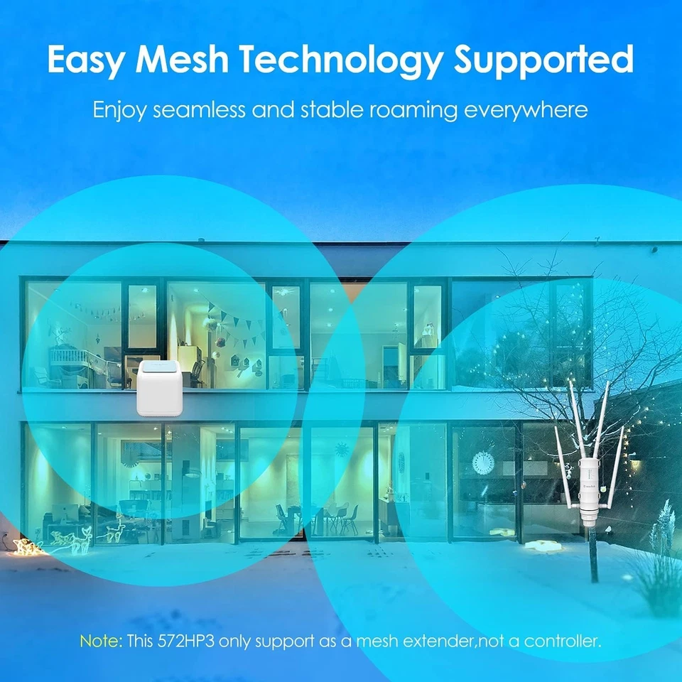 WAVLINK Outdoor AC1200 PoE WiFi Extender Access Point  IP65 Dual Band 100m Range - Image 3 of 4