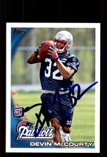 Signed Football Card Auto Devin McCourty 2010 Topps #295 New England Patriots