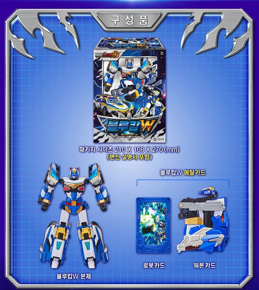 Metal Cardbot W BLUE COP W Police Petrol Car Transforming Robot Car Toy 2025 - Image 4 of 4