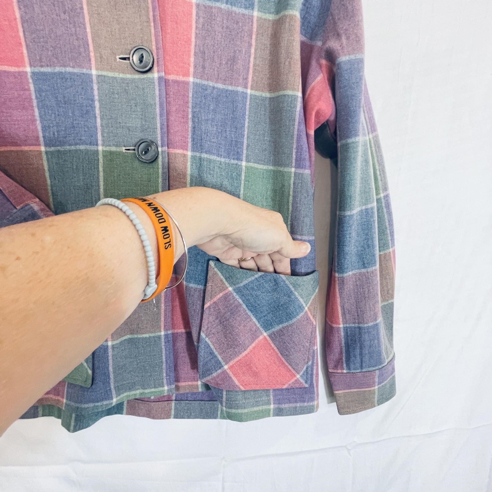 Pendleton Shacket Jacket Women M Pastel Plaid Woo… - image 3