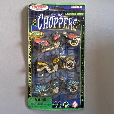 Express Wheels ZX Chopperz Custom Bikes 3 Pack Motorcycles Die-Cast