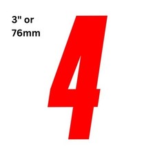 3 Inch Tall Red Race Number 4 Racing Numbers Decals Motocross Mx Sticker Atv