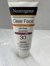 Neutrogena Clear Face Break-Out Free SPF30 Sunscreen 3oz Exp:12/26 uu 