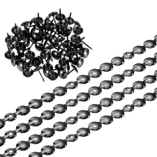 20Pcs Upholstery Nailhead Trim, 20 Meters Glossy Tacks Strips(11mm Black)