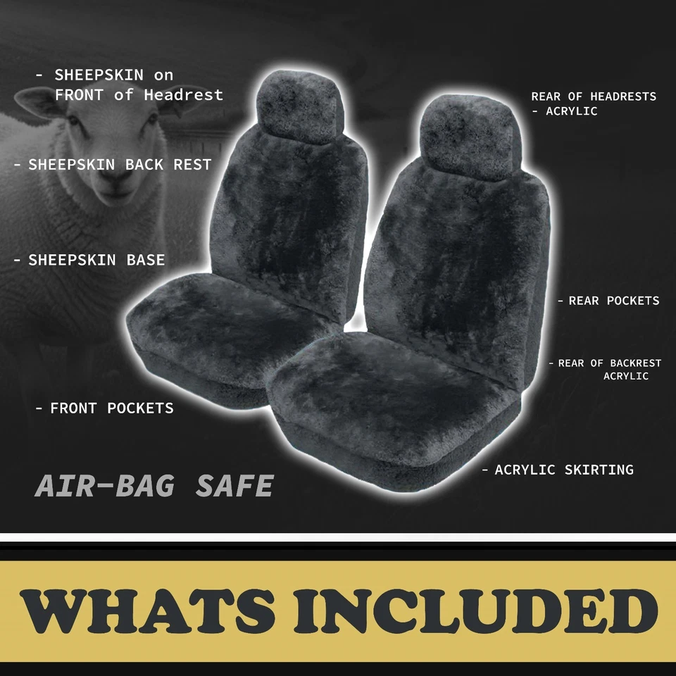 Snowy Fleece Universal Sheepskin Seat Covers KIA SPORTAGE KM LX 4/2005-7/2010 CH - image 2 of 4