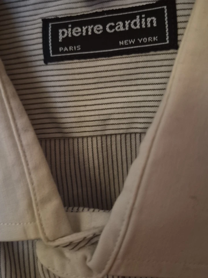  Camisa Pierre-Cardin abotonada para hombre grande de algodón a rayas  Foto 3 de 4