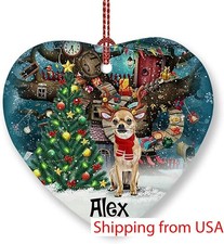 Personalized Chihuahua Ornament for Christmas Tree 2023 Custom Dog Name Xmas ...