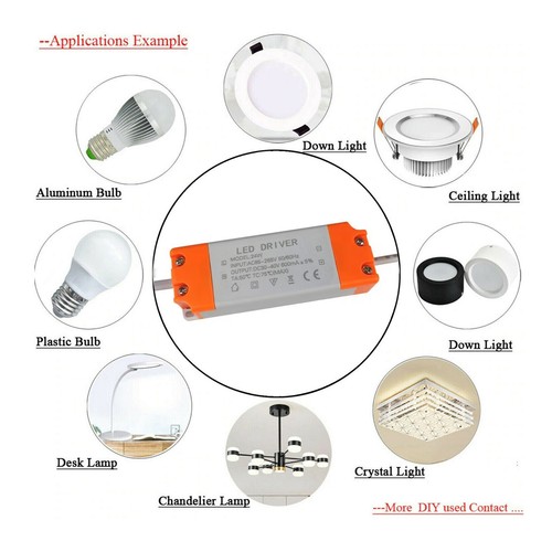 LED Treiber Netzteil Transformator 24W DC 24-42 v AC85-265 V LED MR16 Licht - Bild 3 von 9