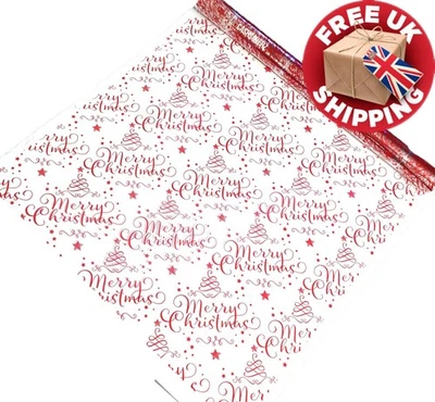 APAC Red Merry Christmas Clear Cellophane Gift Wrap Christmas Film Hamper Baskets