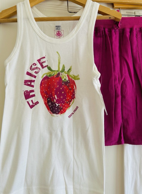 Petit Bateau Rare Strawberry Tank Top Skirt Leggings 3 PC Lot NWT Girls 10 $134