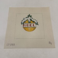 Vintage Needlepoint 8 X 8 Christmas Noel Canvas