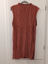 ASOS Design Rust Sleeveless Pleated Midi Dress Size 16 UK / 12 US 100% Polyester