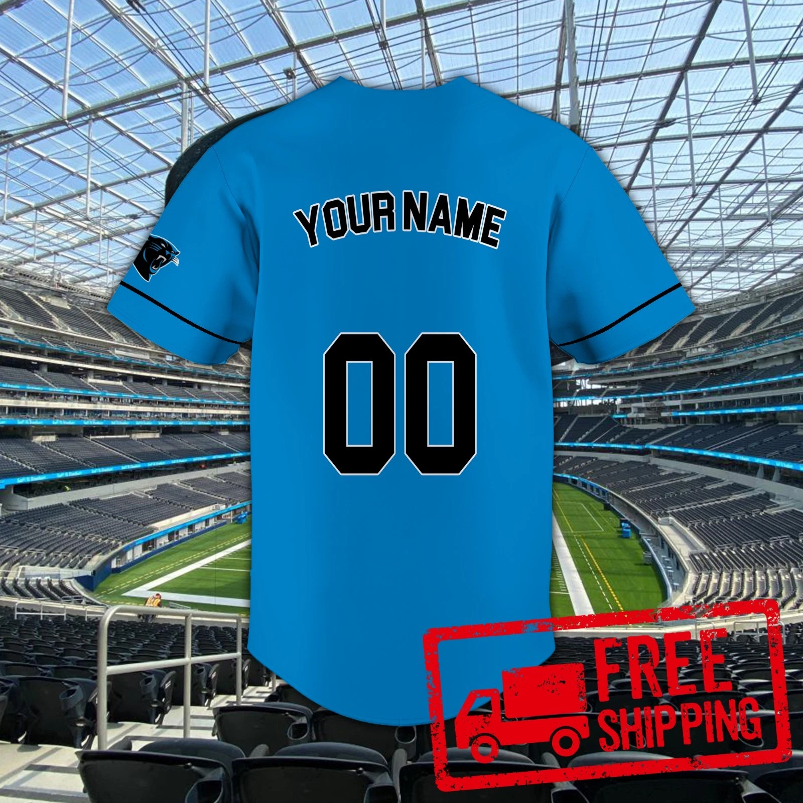 Custom Personalized, Pantherss Football AOP Baseball Jersey
