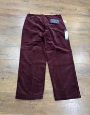 NWT Vintage Polo Ralph Lauren Pleated Corduroy Andrew Pants 38x30 Maroon Preppy