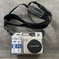 Olympus Camedia C-4000 Zoom 4ML Digital Camera Silver Strap No Card Power Tested