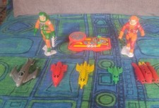 Vintage spaceships, friction space car Marx spacemen Pyro Premier Shinwa Gilmark