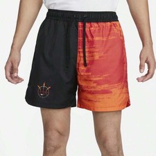 Nike Vintage Rare Sportswear Woven Flow Summer Hoop Shorts Nylon Orange Black S