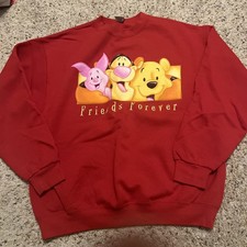 Vintage 90s Winnie The Pooh Tigger Piglet Disney Crewneck Sweatshirt Size Large