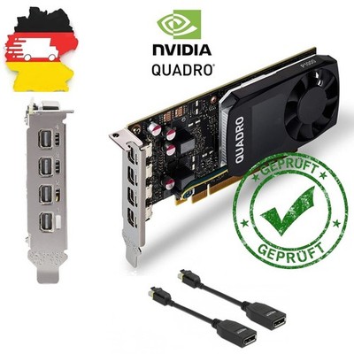 Nvidia Quadro P1000   4x Mini DisplayPort   Low Profile Grafikkarte- 01DX71