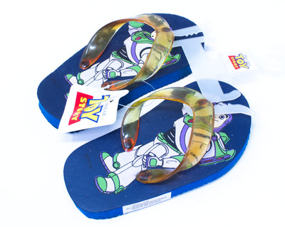 Disney Toy Story Buzz Lightyear Flip Flops Size 5/6 New With Tags