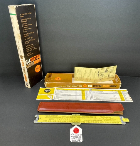 (CS-402) VINTAGE Pickett N902-ES Simplex Trig Rechenschieber Aluminium mit Lederetui - Bild 14 von 24