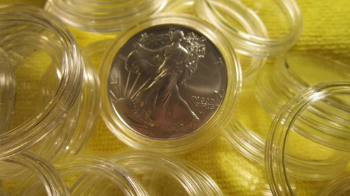 25  US Mint Proof or Uncirculated Silver American Eagle Capsules OGP. Free Ship!