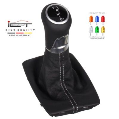 LED Schaltknauf Schaltsack Leder für Mercedes C W204 S204 C204 Naht silber B58