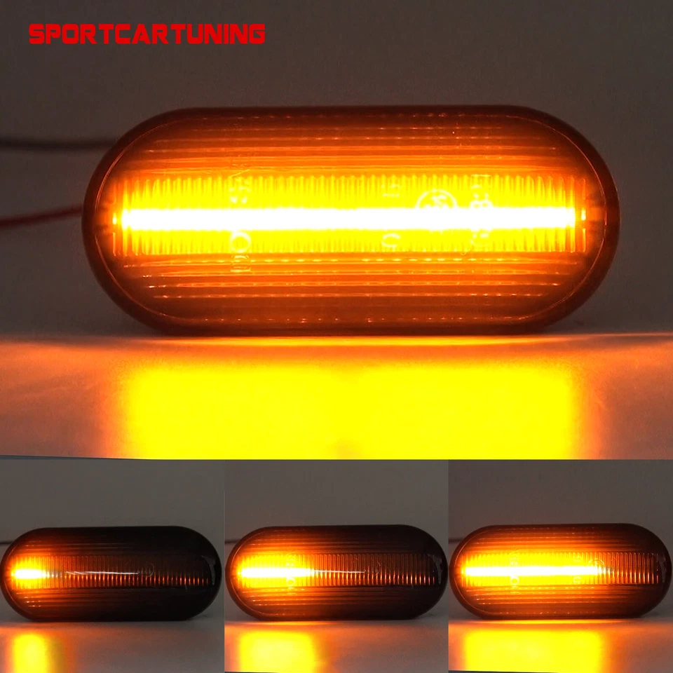 Sequential Smoked LED Fender Side Marker Lights For VW MK4 Golf Jetta GTI Passat - Image 2 of 4