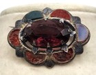 traditional antique brooch - Fair Celtic Amethyst Gemstones sterling silver