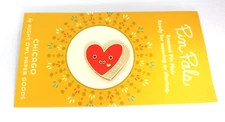 NWT Pin Pals Chicago Lover Enamel Clutch Pin Anthropomorphic Heart Lapel Hat