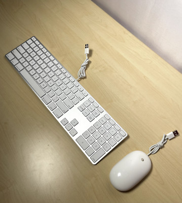 Apple Genuine Wired Keyboard and Mouse A1243/A1152 - Great Condition