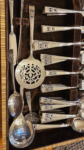 Set posate 91 pezzi Oneida Incoronation Community set vintage placca argento per 8 - Foto 7 di 23