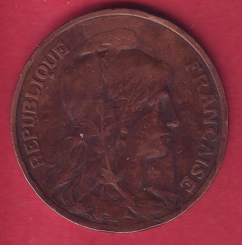 R* FRANCE 10 CENTIMES BRONZE 1904 FINE DETAILS - Picture 2 of 2