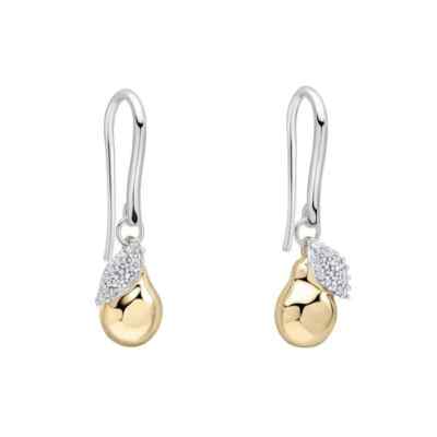 Laura Ashley Ohrringe E6512C Laura Ashley Birnenohrringe mit funkelnden CZ Steinen
