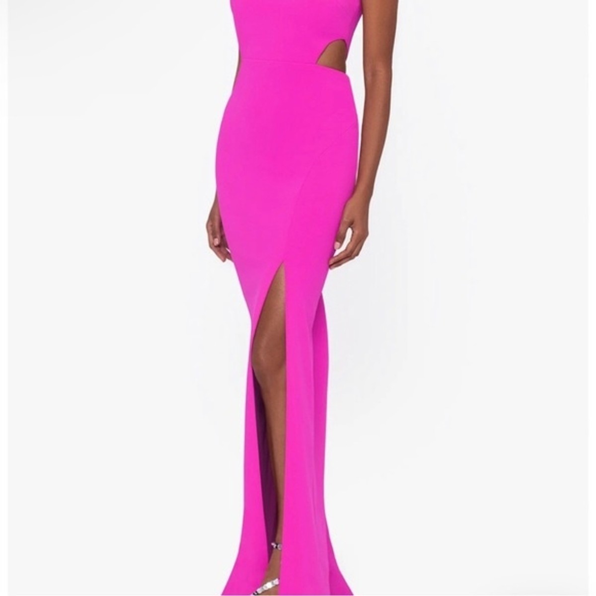 Xscape cutout detail scuba crepe hot pink maxi gown dress | eBay 