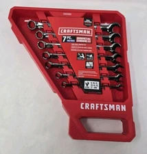 CRAFTSMAN CMMT12063 7-PC 12PT LONG PANEL COMBINATION WRENCH SET (MM) Gun Metal