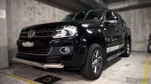 Front Spoiler Bar + Slim LEDs To Fit VolksWagen Amarok 2016 - 2023 Steel Nudge - Picture 4 of 10