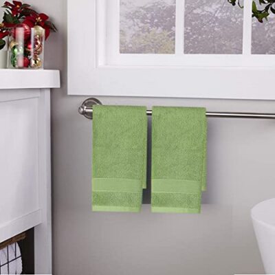 Cotton Hand Towels Blue 14''x30'' Absorbent Bathroom Face Cloths 2 Pack Soft Use