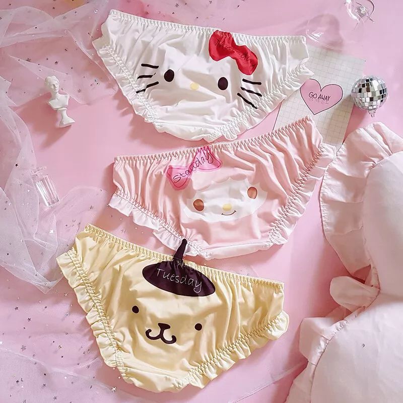 Kawaii Melody Purin Dog Cat Cute Girls Panties Briefs Ears Women's Underwear