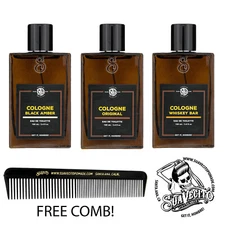 Men's Suavecito Cologne Original, Black Amber, Whiskey Bar 3.4 FL oz.