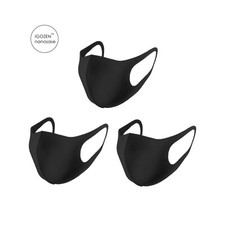 3pc Nanosase iGozen - Fashion Space Cotton face masks Black 
