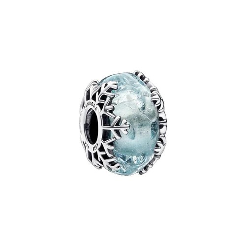 アクセサリー PANDORA Pandora SS light Blue Murano Glass With Navy Blue Stripes #790611