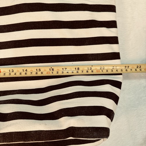 Beuteltasche 22 Zoll schwarz weiß Streifen Strand Canvas gefüttert Reißverschluss - Bild 5 von 12